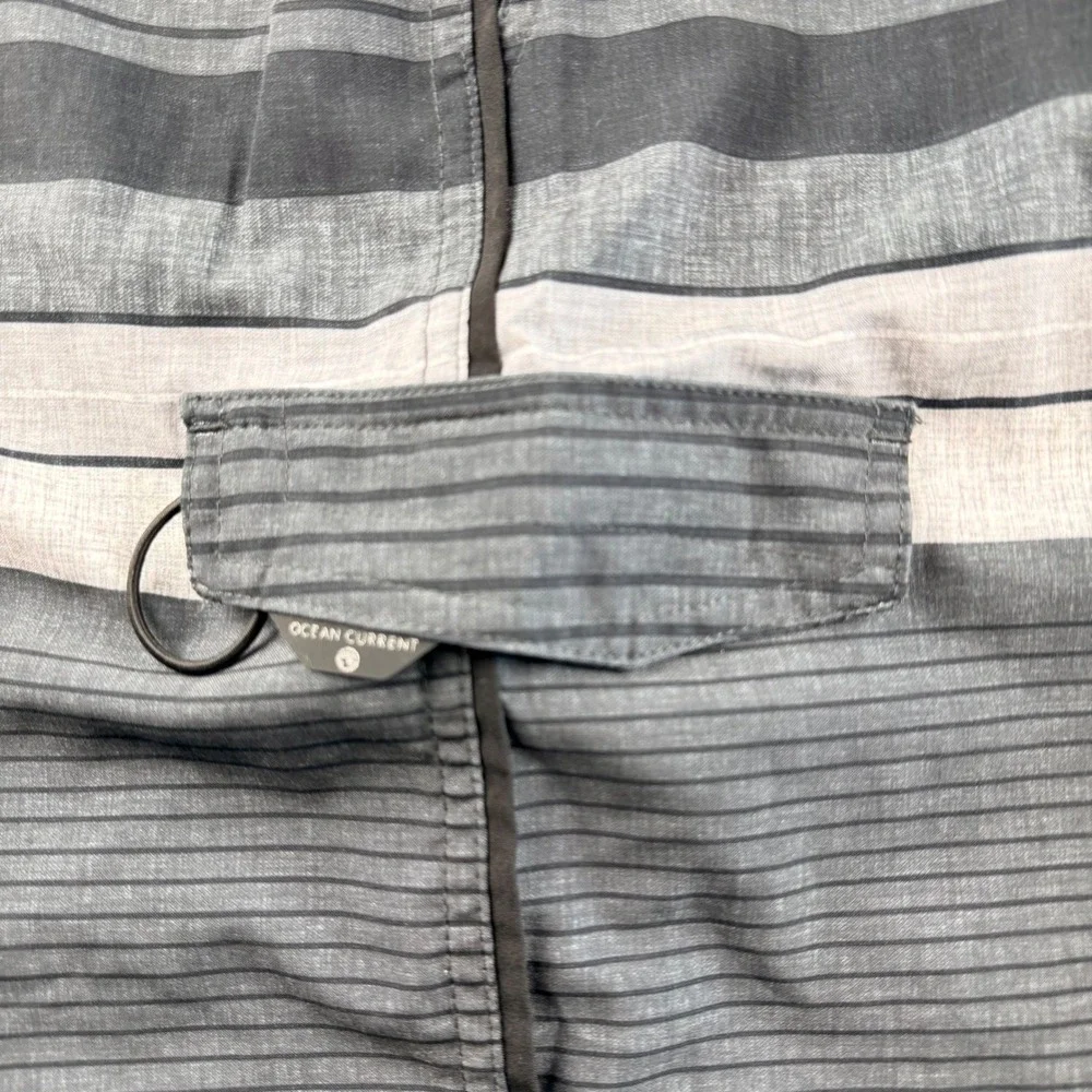 Ocean Current Mens Board Shorts Charcoal Grey Striped Surf Swim Trunks Size 32